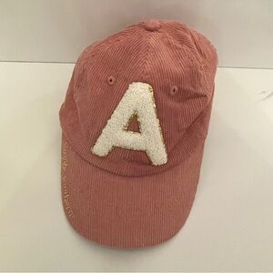 Simply Southern Corduroy Baseball Cap Pink Adjustable Buckle Back Letter A